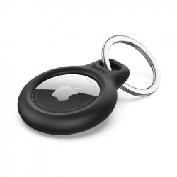 Belkin Secure Holder with Key Ring for AirTag - Black(F8W973btBLK),Advanced Scratch Protection For Your AirTag,Twist and Lock Design, 2 Years Warranty