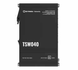 Teltonika TSW040 - 8-port PoE+ Switch (7-57 VDC, or 44-57 VDC for PoE-out) Integrated DIN Rail Bracket - 10/100 Mbps, supports auto MDI/MDIX crossover TSW040000000