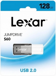 Lexar S60 128GB JumpDrive® USB 2.0 Flash Drive provides stylish, high-capacity portable storage, allowing you to easily transfer, store, and share fil LJDS060128G-BNBNG