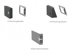 Yealink RoomPanel Mount Kits, Device Compatibility RoomPanel, 0 Mounting Bracket, 20 Mounting Bracket, Mullion Mount Bracket