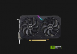 ASUS nVidia GeForce DUAL-RTX3050-8G-V2 RTX 3050 V2 8GB GDDR6 with two powerful Axial-tech fans and a 2-slot design for broad compatibility
