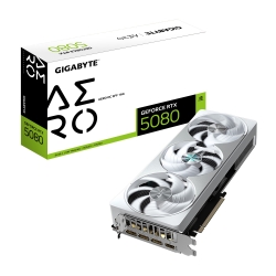 Gigabyte GeForce RTX™ 5080 AERO OC SFF 16G, 2730 MHz, CUDA 10752, 30 Gbps, GDDR7, 256 bit, PCI-E 5.0, PSU 850W, DisplayPort 2.1b x3 HDMI 2.1b x1 GV-N5080AERO OC-16GD