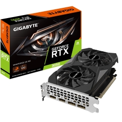 Gigabyte nVidia GeForce RTX™ 3050 WINDFORCE OC 6G, 1477 MHz, CUDA 2304, 14000 MHz, GDDR6, 96 bit, PCI-E 4.0, PSU 300W, DP1.4a*2 HDMI 2.1*2 GV-N3050WF2OCV2-6GD