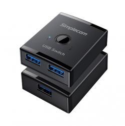 Simplecom KM125 Bi-Directional 2-Way USB 3.0 Switch 1 In 2 Out (2 In 1 Out) 5Gbps Ideal for sharing USB device between 2 computers KM125