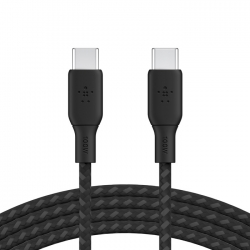 Belkin BoostCharge USB-C to USB-C Cable (3M) (Pack of 1) - Black (CAB014bt3MBK), 100W, 480Mbps, 30K+ bend, Samsung Galaxy, iPad, 2 Years Warranty