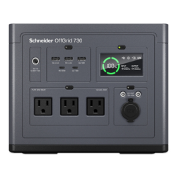 APC OffGrid Portable Power Station 730, 700W, 120V, 738Wh Lithium-ion, LCD, 3 NEMA, Sinewave, 3 USB-A, 2 USB-C, Wireless Charger