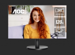 AOC 27' IPS, 1920 1080FHD, 120HZ, 1ms, HDMI x1 1.4, USB-C (DP Alt Mode/65W) x1, USB-A 3.2 Gen 1 x2, Speakers x2, Anti-Blue Light Monitor