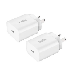 Belkin BoostCharge USB-C PD 3.0 Wall Charger 20W (Pack of 2) - White (WCA007auWH-2PK)Belkin , Travel Ready, Universal compatibility, 2 Years Warranty