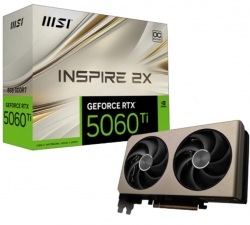 MSI nVidia GeForce RTX 5060 Ti 8G INSPIRE 2X OC, PCI Express Gen 5 x 16, Boost: 2617 MHz, CUDA 4608 Units, 8GB GDDR7, HDMI x 1