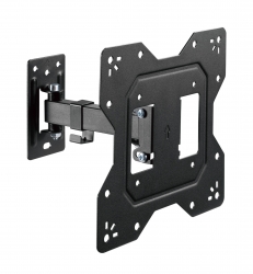BrateckEconomical Full-Motion TV Wall Mount For 23'-43' Fit Curved TV up to 30KG, VESA 100x100,100x200,200x100,200x200 Fine Texture Black