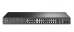 TP-Link | SL2428P | Omada 24 Port 10/100Mbps + 4 Port Gigabit Smart Rackmount Switch with 24 Port PoE+ - 006.008.0147