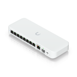 Ubiquiti | USW-Flex-2.5G-8-PoE | UniFi Compact 8 Port Gigabit Desktop PoE Switch, 8 x 2.5G PoE++ ports, 1 x 10G PoE+++ input port for power / SFP+ port combo