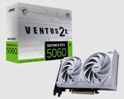MSI nVidia GeForce RTX 5060 8G VENTUS 2X OC WHITE, PCI Express Gen 5 x16, Boost: 2527 MHz, CUDA 3840 Units, 8GB GDDR7. HDMI x 1 (emabargo)