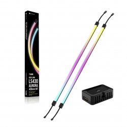 Corsair iCUE LINK LS430 Aurora RGB Light Strips - 430mm Kit 430 10 10mm, magnetic mount, black, addressable LEDs