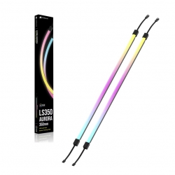Corsair LS350 Aurora RGB Light Strips - 350mm 350 10 10mm, black, magnetic mount, addressable LEDs, iCUE compatible, flexible
