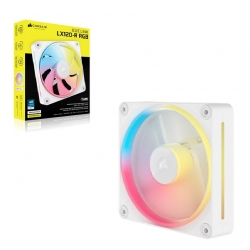 Corsair iCUE LINK LX120 ?R RGB 120 ?mm PWM Reverse Fan Expansion Single Pack White: 66.7 ?CFM, 2400 ?RPM, 37.7 ?dBA, 0.4 ?A,Static Pressure, Magnetic Dome