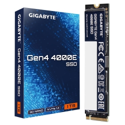 GIGABYTE Gen4 4000E SSD 1TB, PCI Express 4.0x4, M.2, 1000GB, Up to 4000 MB/s, 3900 MB/s, MTBF 1.5M hours, 3 y Warranty