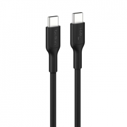Belkin BoostCharge USB-C to USB-C Cable (1M) - Black (CAB023FQ1MBK), 3A/60W, 480Mbps, 300K+ Bends, ? Apple iPhone ,USB-IF Certified,2 Years Warranty
