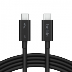 Belkin Connect Thunderbolt 5 USB-C to USB-C Cable (1M) - Black (INZ005fq1MBK), 5A/240W, 80Gbps, 8K or 4K@540Hz, Durable, 2 Years Warranty