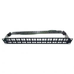 4C | Patch Panel : 1RU 48 Port FTP Patch Panel - UNLOADED | Inc Support Bar