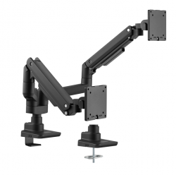 Brateck Fabulous Pole-Mounted Gas Spring Dual Monitor Arm Fit Most 17'-35' Monitors, Up to 20kg per screen VESA 75x75/100x100 Fine Texture Black LS ?