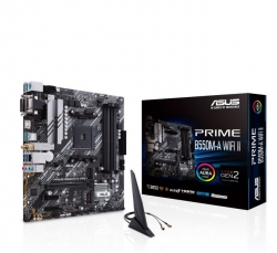 ASUS AMD B550M PRIME B550M-A WIFI II (Ryzen AM4) Micro-ATX Motherboard, Dual M.2, PCIe 4.0, Wi-Fi 6, 1 Gb Ethernet, HDMI, DVI-D, D-Sub, SATA 6G