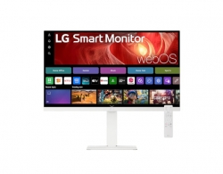 LG 27' 4K UHD IPS Smart Monitor with webOS, USB-C (65W PD), AirPlay 2, Bluetooth, DCI-P3 90%, Magic Remote support, and full ergonomic stand