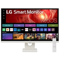 LG 27' 4K UHD IPS Smart Monitor: 3840 2160 (4K UHD), 5 ?ms response time, 60Hz refresh, ~400 ?nit brightness, USB ?C / HDR400, height/tilt pivot stand