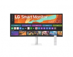 LG Smart Monitor 34' WQHD Curved display with 3440x1440 resolution, sRGB 99%, webOS, AirPlay 2, 2x7W speakers, 100Hz refresh rate & Bluetooth