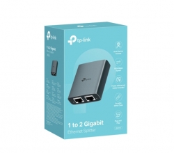 TP-Link EH210 1 to 2 Gigabit Ethernet Splitter, 1Gbps , 3 RJ45 1Gbps Ports, 1 USB-C Power Supply Port, Aluminum Alloy Case