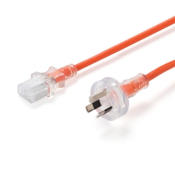 1.5m Medical IEC C13 to 10A Mains Power Cord | Orange