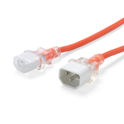 4cabling 1m Medical IEC C13 to C14 Extension Power Cord | Orange - 011.180.1811
