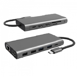 Cygnett Unite 12-in-1 USB-C Multiport Hub Adapter Dock(CY4549HUB12)4xUSB-A 2xUSB-C(100W PD/3.0)3xHDMI(60Hz/30Hz) 1xMicro SD,2Years Warranty