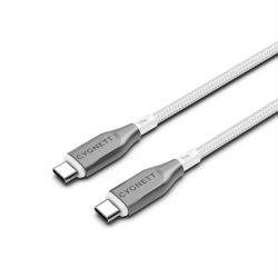 Cygnett Armoured Braided USB-C to USB-C (2.0) Cable (1M) - White (CY4675PCTYC), 5A/100W, 480Mbps, Turbo Charge, Best for Laptop, 5 Years Warranty