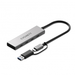 Cygnett Unite 4-in-1 USB-C to USB-C Hub- White(CY5390CYHUB)4x USB-C Ports,10Gbps Transfer,Aluminium Outer Shell,15cm cable, 2-Year Warranty