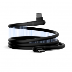 Cygnett DriveSync Right Angled Magnetic Silicone USB-C to USB-C Cable (0.7M) - (CY5666CCACB), 3A/60W, 480Mbps, Drive & Sync, 2 Years Warranty CY5666CCACB