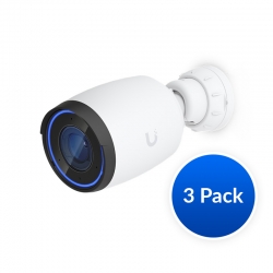 Ubiquiti AI Professional UniFi Protect Indoor/Outdoor 4K PoE Camera, White, 3 Pack - OEM, Waterproof IP65, PoE+ Power, Max Power 11W, GbE RJ45 Port, NHU-UVC-AI-PRO-W-3