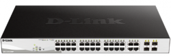 D-Link | DGS-1210-28MP | 28 Port Gigabit Smart Managed 370W PoE Switch | with 28 RJ45 and 4 SFP (Combo) Ports
