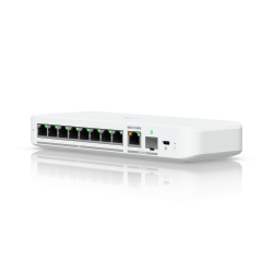 Ubiquiti | USW-Flex-2.5G-8 | UniFi Compact 8 Port Gigabit Desktop Switch, 8 x 2.5G ports, 1 x 10G PoE+ input port for power / SFP+ port combo