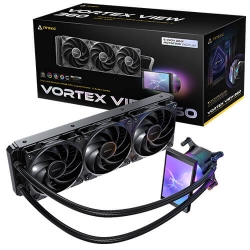 Antec Vortex View 360, 360mm AIO, Intel LGA115X/1200/1700/1851, AMD AM4/AM5, 3x120mm PWM fans, 2000 RPM, 59.23 CFM, ??28.6 dB(A), aluminum rad