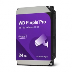 Western Digital WD Purple Pro Surveillance Hard Drive - 24TB 3.5' HDD 7200RPM 512MB SATA 287MB/s 24x7 2.5mil MTBF 5-Year Limited Warranty