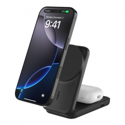 Belkin UltraCharge 2-in-1 Foldable Magnetic Wireless Charger With Qi2 + 45W USB-C Wall Charger + USB-C Cable- Black (WIZ039auBK), 25W,2 Years Warranty
