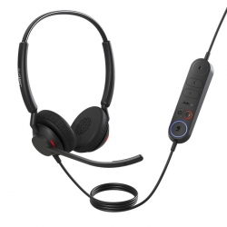 Jabra Engage 40 (Inline Link) MS Teams Dual USB-C/A Corded Headsets, Lightweight & sturdy, Double the mic, Busylight, Hearing Protection Audio Quality