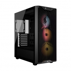 Corsair 3200D Rs Argb Mid-Tower Pc Case -Black, Atx MATX Itx, Tg Panel, Argb Fans, 400mm GPU, 165mm CPU, 360mm Rad, USB-C, 7 Slots, 2x2.5 1x3.5, 2yr W CC-9011344-WW