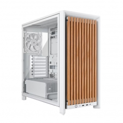 Corsair Frame 4000D Wood Rs Modular Mid-Tower Pc Case - White/Oak, E-Atx Atx MATX Itx, Tg Wood, 430mm GPU, 170mm CPU, 360mm Rad, USB-C, Vert GPU CC-9011341-WW