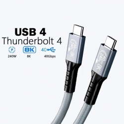 USP BoostUp Thunderbolt 4 USB-C to USB-C Cable (1M) Black - USB4 - 40Gbps,240W, 8K (60Hz)/4K (144Hz), Fast Charge, 2 Years Warranty BT4CC10M
