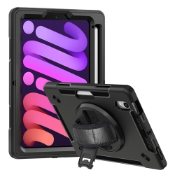 USP Rugged Apple iPad Mini (8.3') (A17 Pro) (7th Gen) / iPad Mini (8.3') (6th Gen) Case Black - Built-in-Kickstand, 3 Years Warranty CHDPMINI6