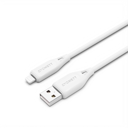 Cygnett Essentials Lightning to USB-A (2.0) Cable (1M) - White (CY4700PCCAL), 2.4A/12W, 480Mbps, Turbo Charge, Apple iPhone, 2 Years Warranty