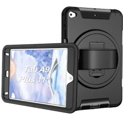 USP Rugged Samsung Galaxy Tab A11+ / Tab A9+ (11') Case Black - Built-in-Kickstand, Hand & Shoulder Strap, DropProof, 3 Years Warranty HDTA11A9PLUS