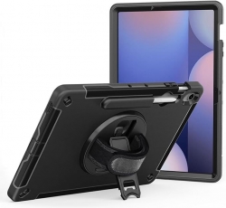 USP Rugged Samsung Galaxy Tab S10 FE+ (13.1') Case Black - Built-in-Kickstand, Hand & Shoulder Straps, DropProof, 3 Years Warranty HDTS10FEPLUS